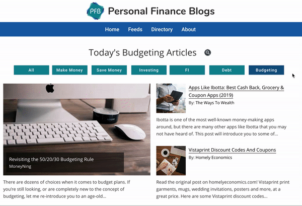 an example of well-designed personal finance blogs